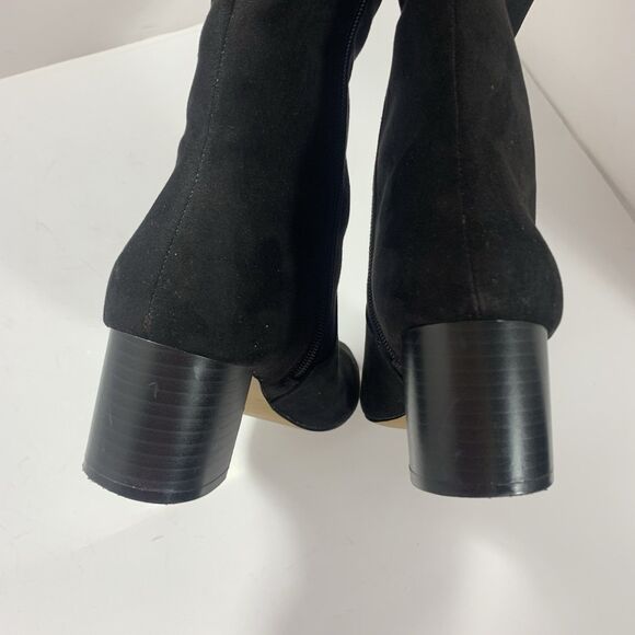 J.CREW BLACK SUEDED STACKED HEEL KNEE HIGH BOOTS BJ265 SIZE 7.5 Womens - Picture 14 of 16